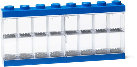 Lego - Vitrine - für Minifiguren - 16 Fächer - stapelbar - hängend - Rechteck blau
