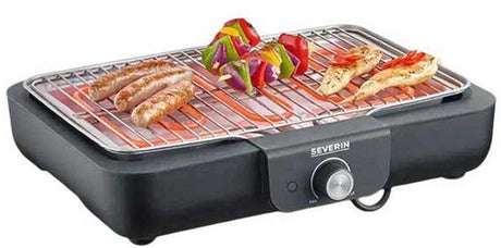 Severin pg 8554 - electrische tafel bbq grill - 2300 w - 230 °c - grillrooster - zwart roestvrijstaal