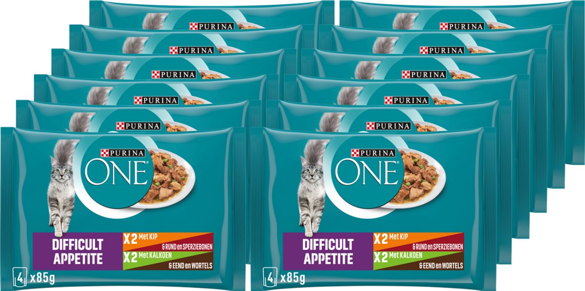 Purina One Purina® One® Heiserer Appetit – Nassfutter für Katzen – Huhn – 48 x 85 g