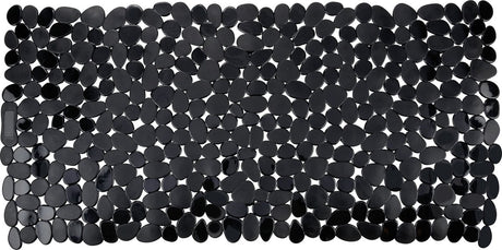 Wenko Antirutsch-Badematte Paradise 71x36cm schwarz – Antirutschmatte für die Badewanne – mit Saugnäpfen