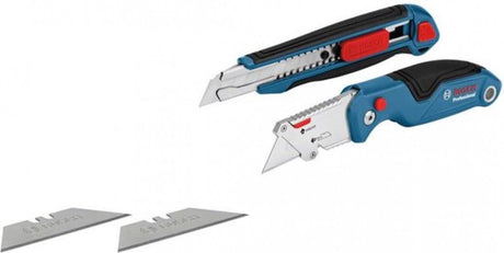 Bosch blau 1600a016bm | 2-teilig | Messerset | Universelles Klappmesser und professionelles Schneidemesser – 1600a016bm