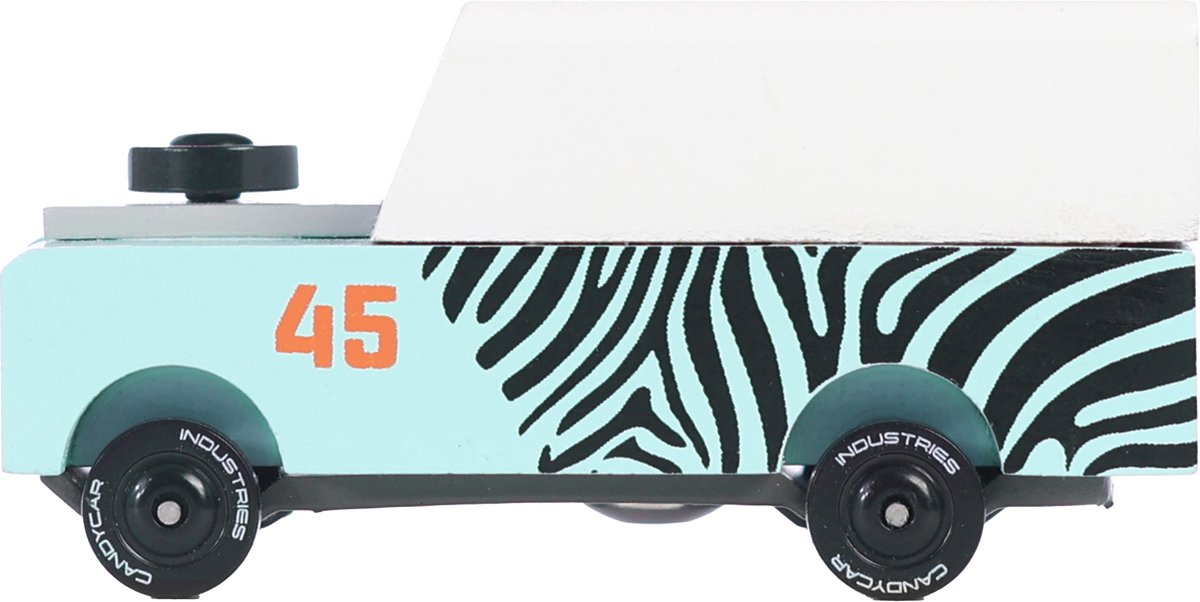 Candylab Spielzeugauto – Candycar Mini-Zebra-Drifter-Holzauto.