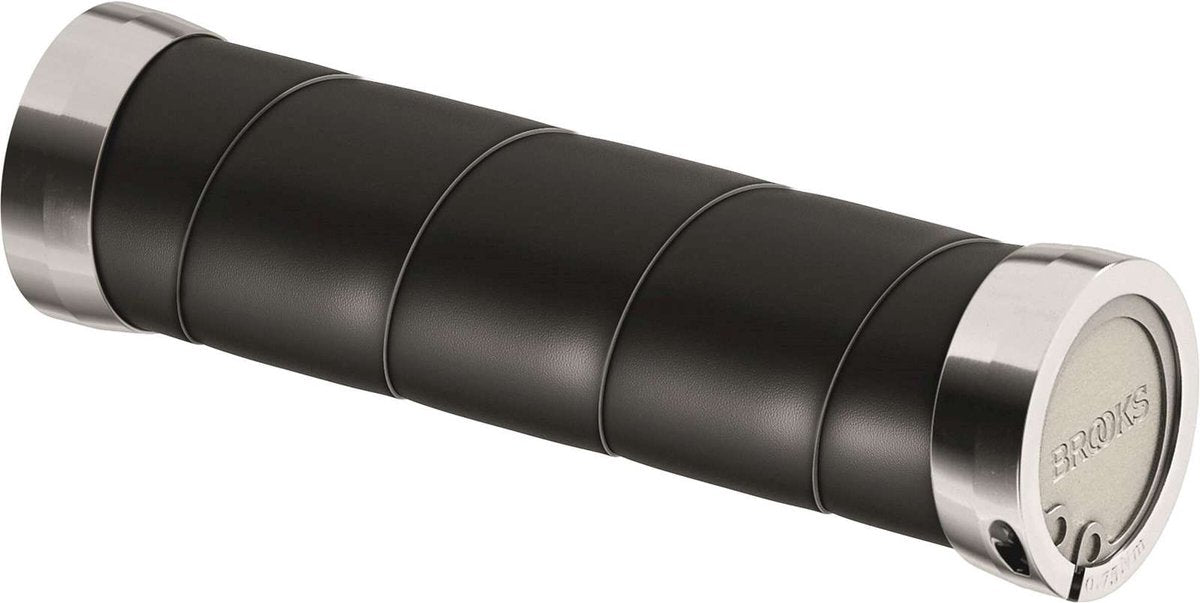Brooks schlanke Ledergriffe (130+130 mm) – schwarz