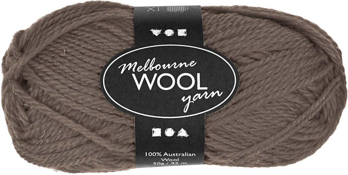 Creativ Company Melbourne Yarn Grey Brown, 92 m