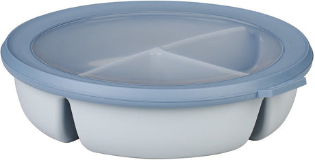 Mepal – Multi-Bowl-Cirqula-Frischhaltebox – Bento-Schüssel mit 3 Fächern – 250 ml. 250 ml 500 ml - rund - Nordic Blue