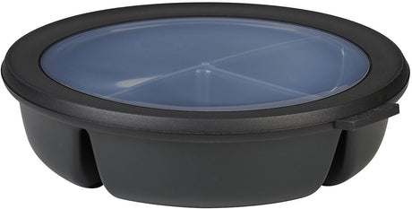 Mepal – Multi-Bowl-Cirqula-Frischhaltebox – Bento-Schüssel mit 3 Fächern – 250 ml. 250 ml 500 ml - rund - Nordic Black