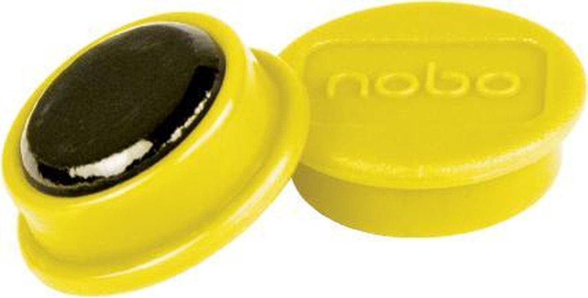 Nobo magnetische whiteboard magneten - pak van 10 stuks - 24mm magneten - geel