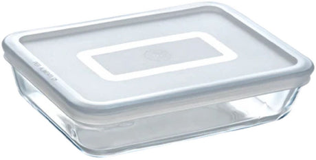 Pyrex rechteckige Schüssel 1,5 l – zum Kochen und Gefrieren mit Frischhaltedeckel