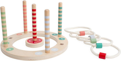 Bs Toys Ringwerfen Wurfspiel – Outdoor-Spielzeug ab 4 Jahren – Ringwurfspielzeug – Wurfspiel Kinder – 5 Ringe – Wurfspiel Holz – Outdoor-Spielzeug – Outdoor-Spiel – Outdoor-Spiele – Gartenspielzeug – Holzspielzeug – Geschenk Kind