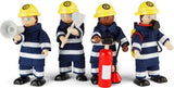 Tidlo Holzpuppenhaus-Puppen Feuerwehrleute, 4-tlg.