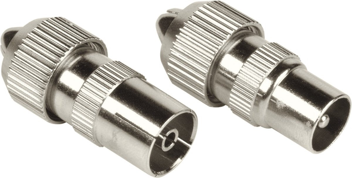 Hama Koax-Set Metallstecker-Kupplung schraubbar
