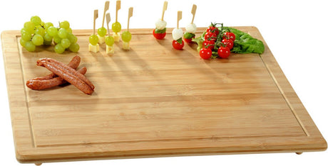 Kesper xxl fsc® Holzschneidebrett Abdeckplatte Bambusholz, mit Saftkante | Schneidebrett | Herdabdeckplatte | Größe 56 x 50 x 4 cm