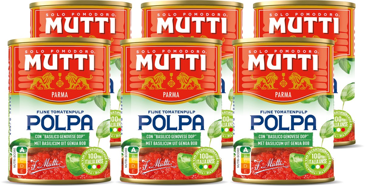 Mutti Polpa Basilikum 6 x 400 Gramm