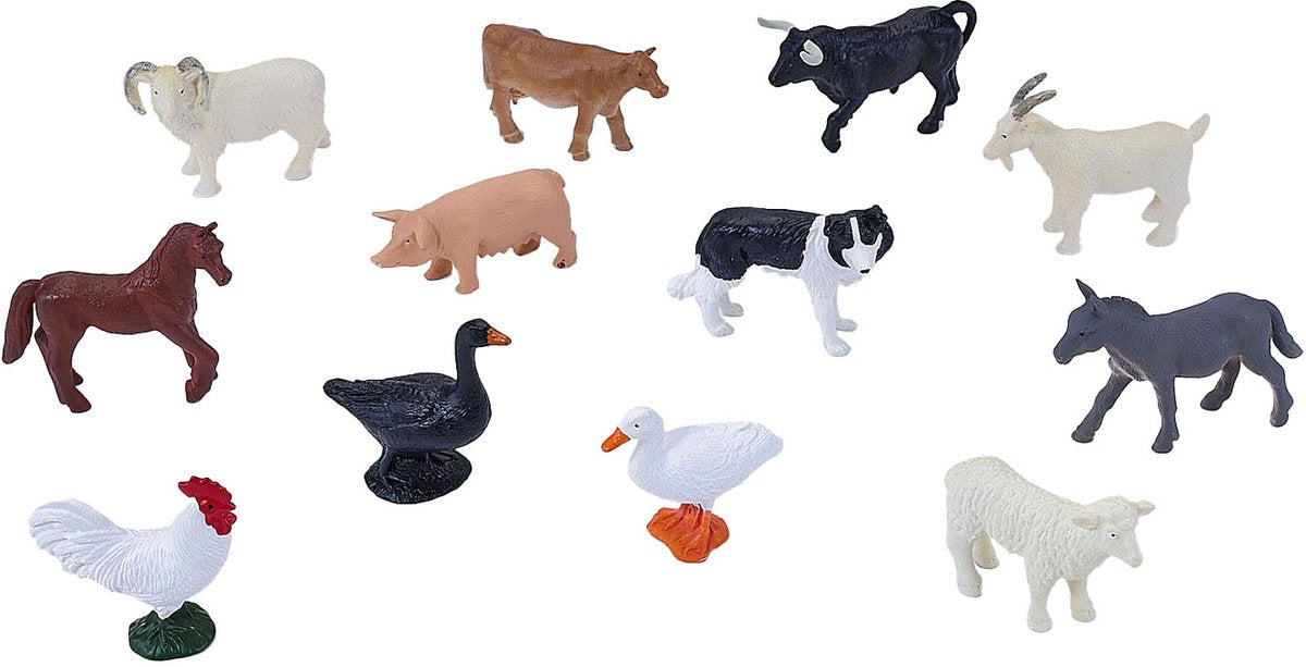 Mojo Farmland Mini-Spielset mit Nutztieren, 12-teilig. - 380053