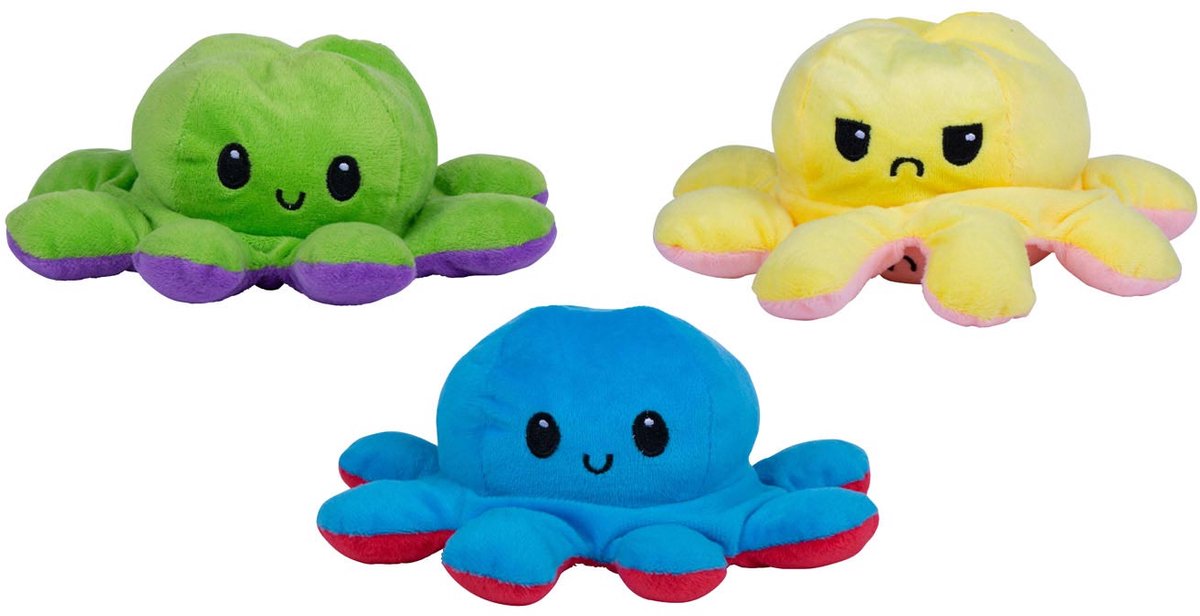 Eddy Toys Octopus Mood Plüsch-Kuscheltier (zufällige Farbe) 15 cm
