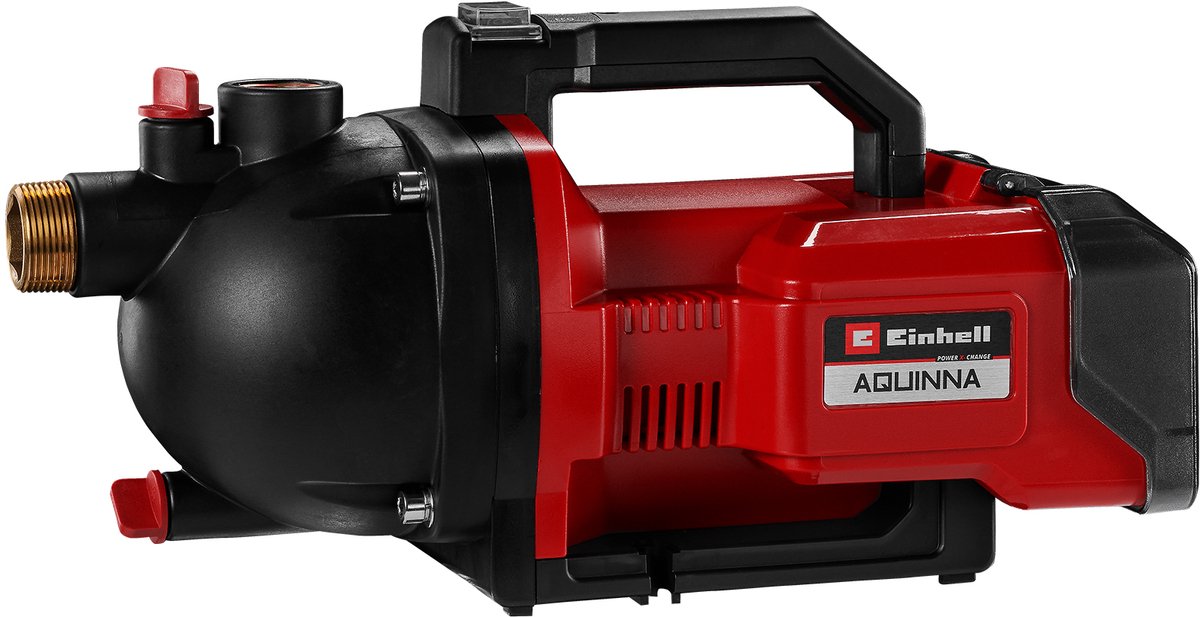 Einhell Akku-Gartenpumpe Aquinna Li Solo – Power X-Change – 36 V Li-Ion – 2,6 bar – 3000 l·h – 2-stufiger Eco-Schalter – Wassereinfüll- und Ablassschraube – Thermoschutz – exkl. Akku und Ladegerät