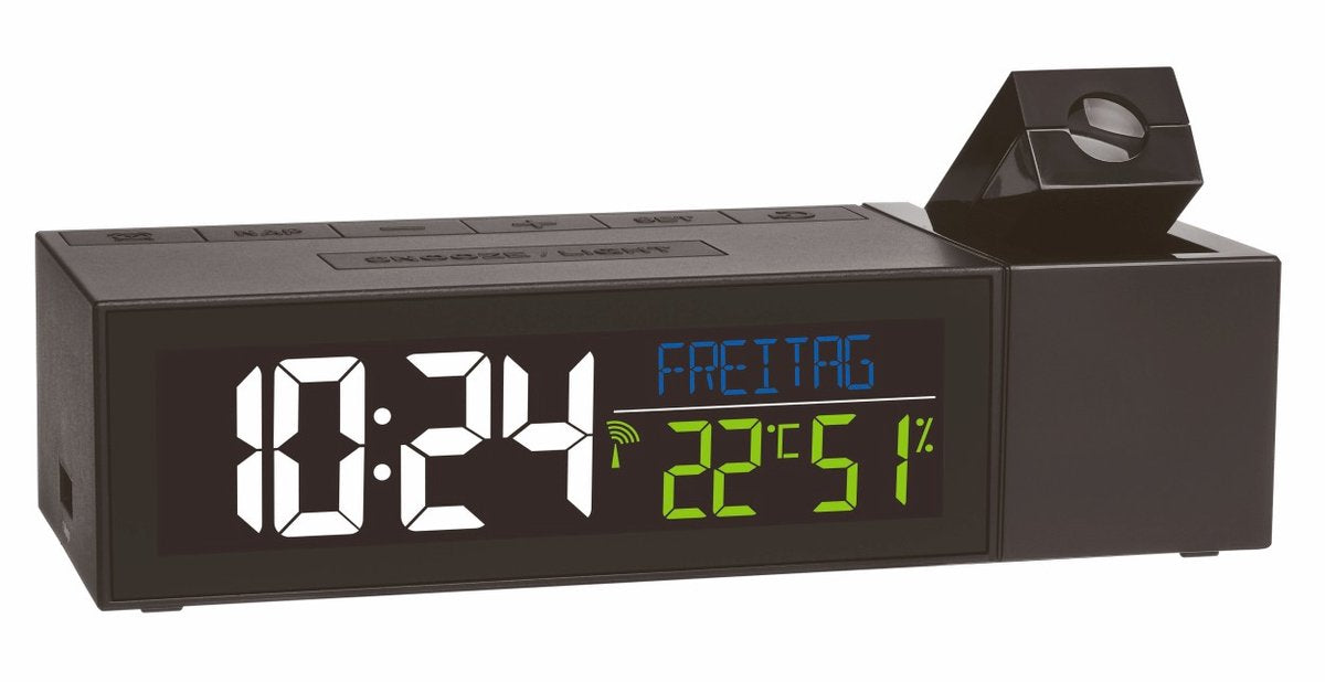 Tfa Dostmann Funk-Projektionswecker 60.5014.01 Thermometer