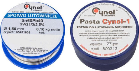 Topex cynel soldeerset, tin 1,5mm +100gr soldeerpasta sn60%