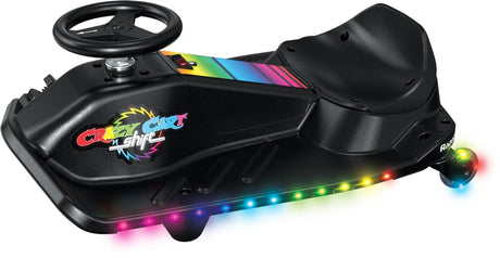 Razor Crazy Cart Shift Lightshow – Go-Kart – Schwarz – Elektro-Drift – LED-Beleuchtung – für Kinder – bis 54 kg – ab 6 Jahren