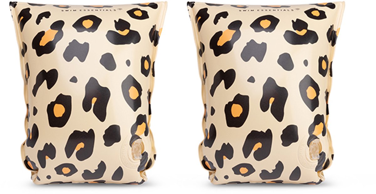 Badezubehör – Schwimmarmbänder – Leopardenmuster – Schwimmflügel – 15–30 kg – 2–6 Jahre – Beige