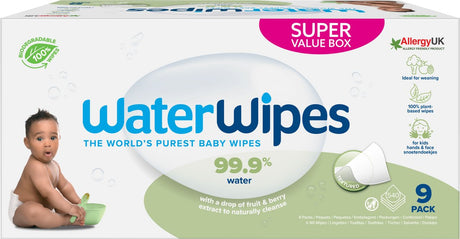 Waterwipes Handtuchtücher – 9 x 60 Handtuchtücher – 540 Tücher