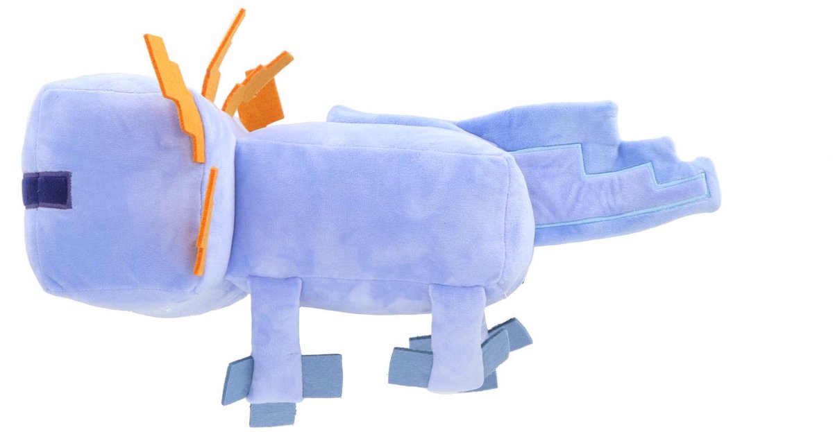 Ottosimon Minecraft Kuscheltier blauer Axolotl 44 cm Spielzeug.