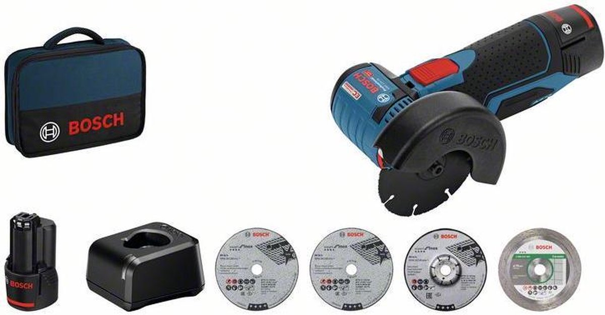 Bosch blau gws 12v-76 | Akku-Winkelschleifer | 12V | 2,0 Ah Li-Ion – 06019f200c