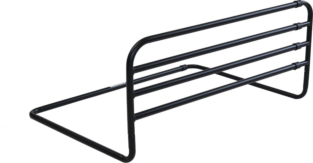 Fenss trombone bedhekje metaal mat zwart - verstelbaar 77-125 cm | stevig en veilig | voorkomt uit bed vallen | past op elk bed | eenvoudige montage | bedhek voor peuters
