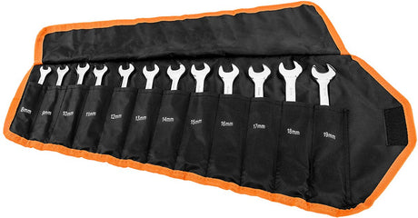 Neo Klucze-Serie – Kombinationsschlüssel-Set – Ratsche und Schalter – mit weicher Tasche