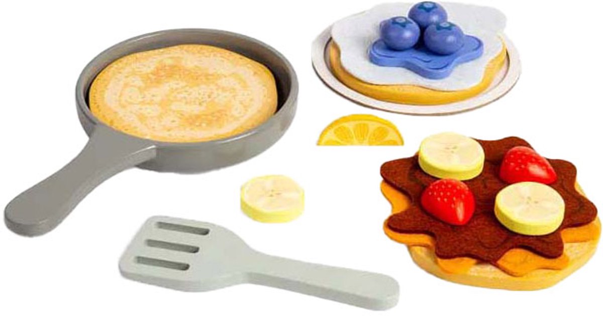 Bigjigs Pfannkuchen-Spielset aus Holz, 16-teilig.