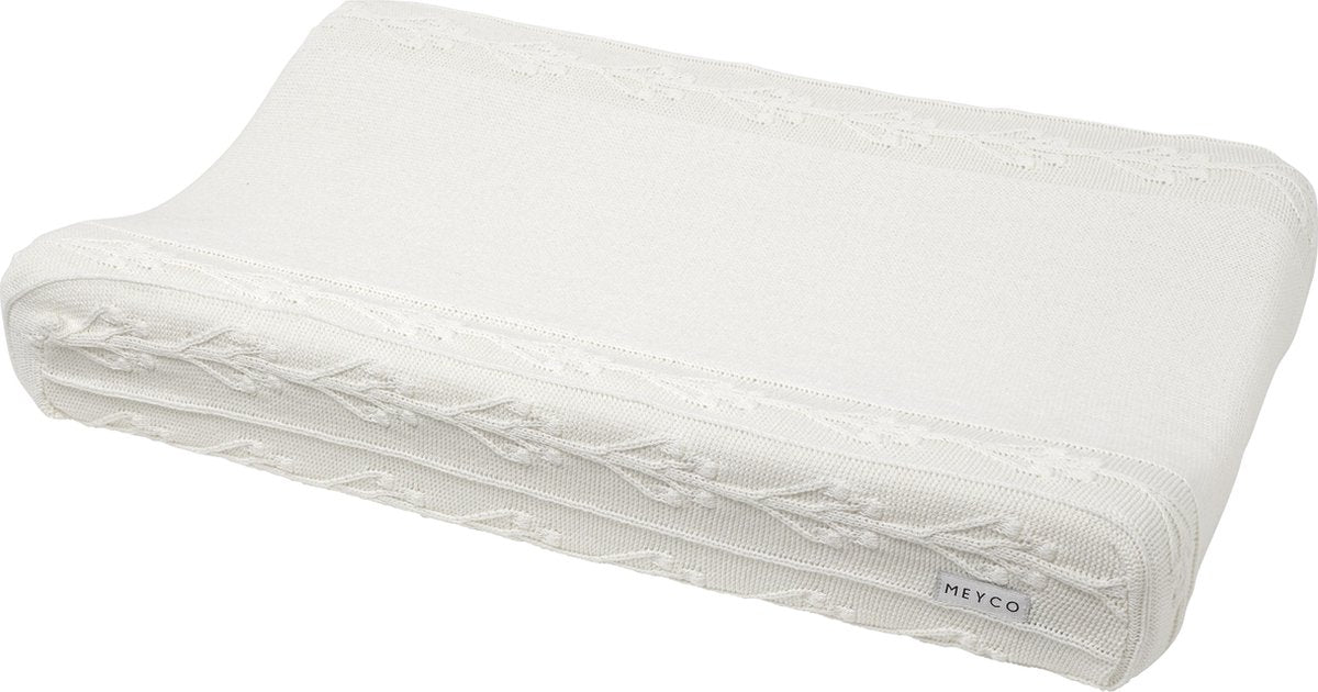 Meyco Wickelauflagenbezug „Romantic Flower“ für Babys – gebrochenes Weiß – 50 x 70 cm