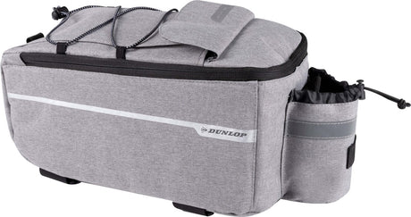 Dunlop koeltas voor bagagedrager fiets - 7 liter - fietstas - klittenband bevestiging - incl. extra opbergvakken en flessenhouder - isolerende binnenlaag - met schouderband - grijs