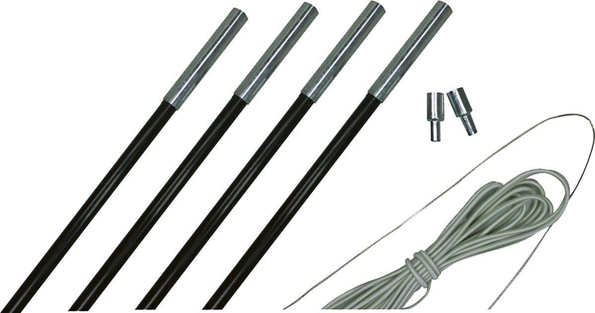 Eurotrail Stick Set Faser 11 mm 550-600 cm Glasfaserschwarz schwarz