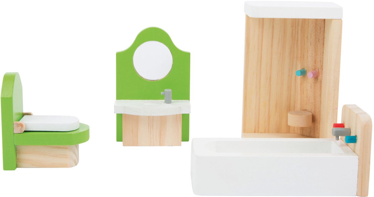 Small Foot - Puppenhaus-Badezimmermöbel aus Holz, 4-teilig.