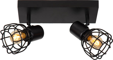 Lucide filox - plafondspot (plafondlamp) - 2xe14 - zwart