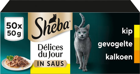 Sheba Katzenfutter - Delices du Jour - Geflügelsauce - Megapack 50x50g
