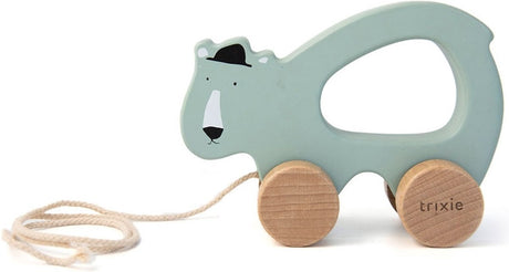 Trixie Nachziehspielzeug aus Holz - Mr. Eisbär - für die ersten Schritte - Babyspielzeug - für Jungen Mädchen - Eisbär