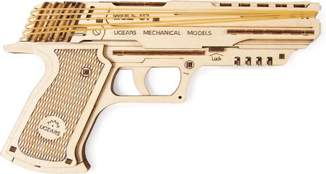 Ugears 3D-Holzmodell – Pistole Wolf-01
