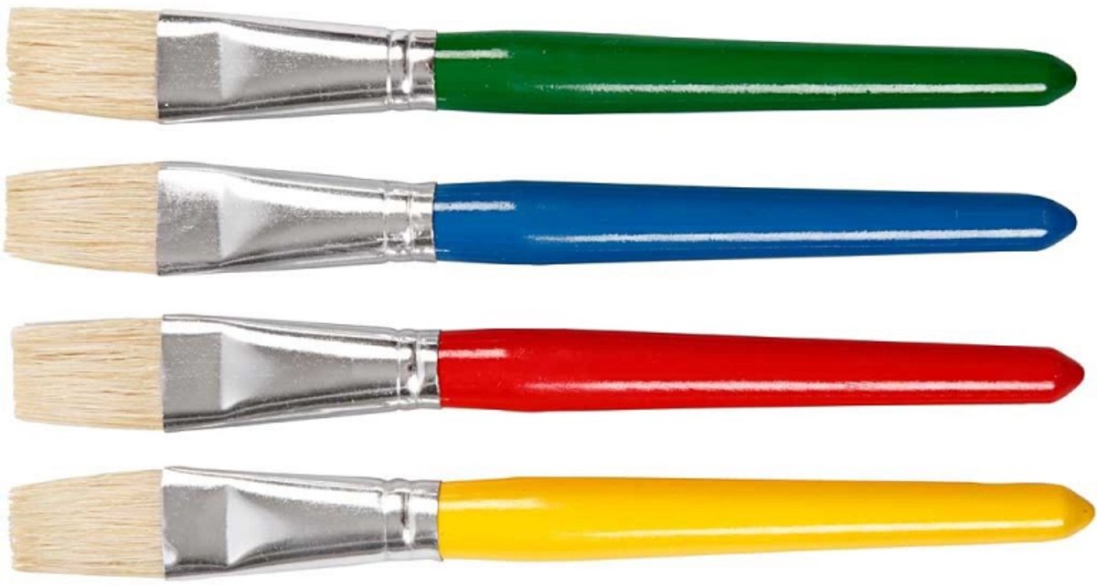 Kreativunternehmen https: www.cchobby.nl brushes-for-children-l-19-cm-b-20-mm-flat-4-piece-1-box