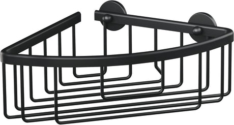 Tesa Eckkorb aluxx schwarz mattschwarz Badezimmer selbstklebend ohne Bohren – 192x92x200mm