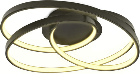 B.K. Licht - LED-Deckenleuchte - Ring-Deckenleuchte - Schwarz - L: 39cm - warmweißes Licht 3.000 K - 35W