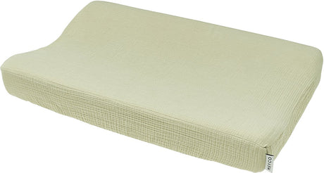 Meyco Baby Uni Wickelauflagenbezug – vorgewaschen, hydrophil – weiches Olivgrün – 50 x 70 cm