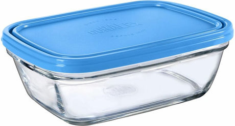 3670 rechteckige Brotdose mit Deckel Duralex Freshbox blau 1,1 l