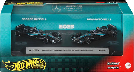Hot Wheels Premium Formel 1 Set mit 2 Autos – AMG Petronas Formel 1 Team Russell und Antonelli