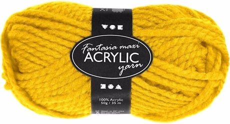 Creativ Company Fantasia Acrylgarn, L: 35 m, Maxi, Gelb, 50 g 1 Knäuel
