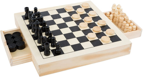 Small Foot - Spielbox 3in1 Schach-Dame-Mühlenspiel