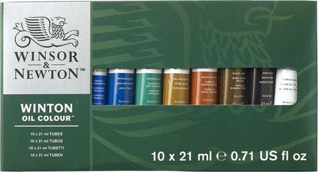 Winsor Newton 1490697 Winton Ölfarben-Starterset – 10 × 21 ml – Ölfarbe für Künstler und Anfänger