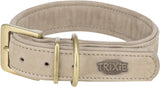Trixie Hundehalsband reines Leder hellgrau