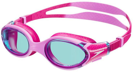 Speedo biofuse 2.0 zwembril meisje - ergonomische duikbril kinderen 6-14 jaar - anti condens uv-bescherming - junior zwembril met drukknopsluiting - superzachte afdichting - roze