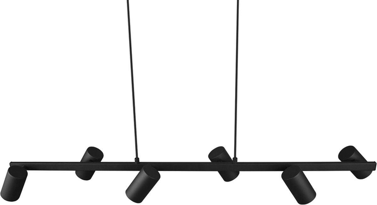 Trio marley - hanglamp - zwart mat - excl. 6x gu10 35w - aanpasbaar in de hoogte